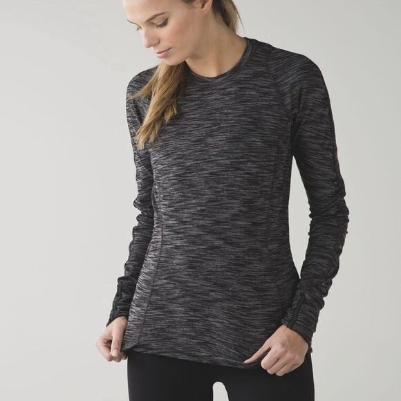 Lululemon Runderful Long Sleeve Pullover Top Size 6 Black Zip Pocket Running Gym - Picture 1 of 12